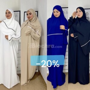 عباية الصلاة المصنوعة من قماش الكريب الوردي