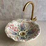 Handmade Floral Ceramic Sink