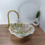 Handmade Floral Ceramic Sink