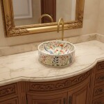 Handmade Floral Ceramic Sink