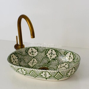Handmade Floral Ceramic Sink - FassiSoul Art